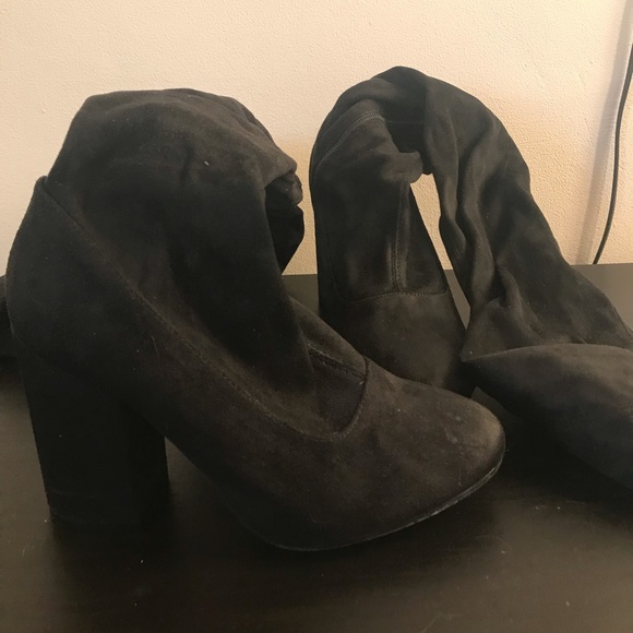 Asos over the knee black heeled boots size 8 - Picture 4 of 5